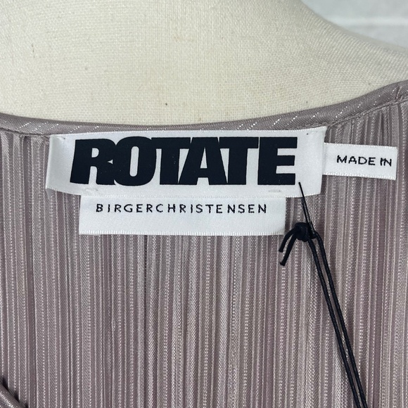 NWT ROTATE by Birger Christensen Raindrops Number 7 Pleat Midi Dress sz 8 - Picture 6 of 11